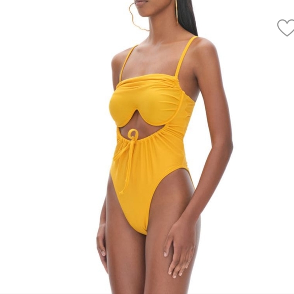 Andrea Iyamah Tiaca One-piece Swimsuit Cut-out Sunshine Yellow size M - Picture 10 of 11